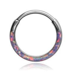 Tytanowe kółko clicker z opalem op38 - TK-092