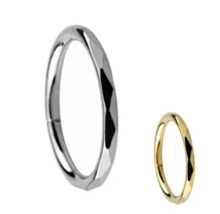 Tytanowe kółko clicker ze szlifem złote - TK-049