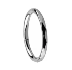 Tytanowe kółko clicker ze szlifem srebrne - TK-049