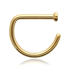 Tytanowe kółko do nosa - D-RING - złoty - TN-002