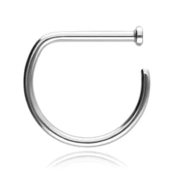 Tytanowe kółko do nosa D-RING srebrny - TN-013