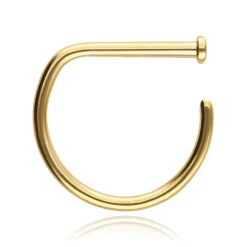 Tytanowe kółko do nosa D-RING złoty - TN-013
