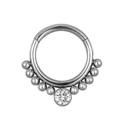 Tytanowe kółko ozdobne - srebrne - TK-077