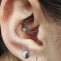 Tytanowe kółko ozdobne - srebrne - TK-077