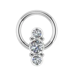 Tytanowe kółko ozdobne BCR srebrny - TK-074