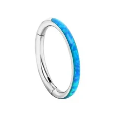 Tytanowe kółko ozdobne CLICKER z opalem - OP 05 - TK-003