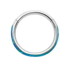 Tytanowe kółko ozdobne CLICKER z opalem - OP 05 - TK-003