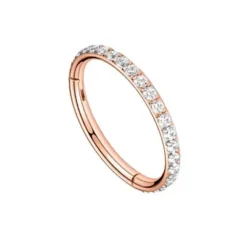 Tytanowe kółko ozdobne CLICKER różowe złoto - TK-023