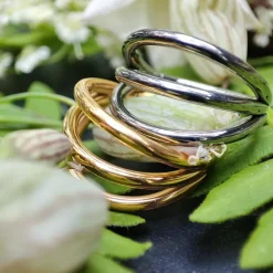 Tytanowe kółko ozdobne CLICKER złote - TK-036