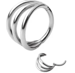 Tytanowe kółko ozdobne CLICKER srebrne - TK-036