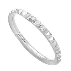 Tytanowe kółko ozdobne CLICKER srebrny - TK-073