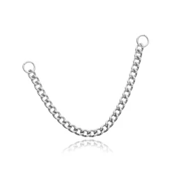 Tytanowy łańcuszek - srebrny - D-061