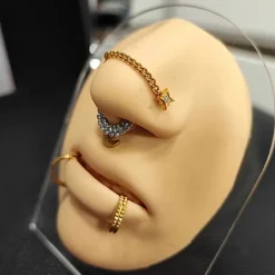 Tytanowy łańcuszek - złoty - D-061