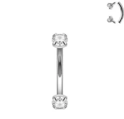 Tytanowy banan - biała cyrkonia - TB-012