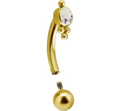 Tytanowy banan - Premium Zirconia - złoty i kolorowa cyrkonia - TB-009