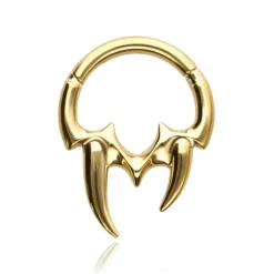 Tytanowy kolczyk clicker ozdobny - złoty - TK-093