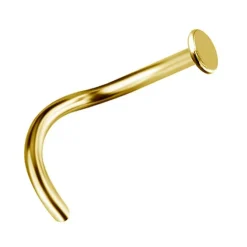 Tytanowy kolczyk do nosa - złoty - TN-008
