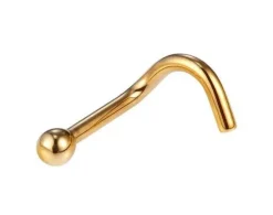 Tytanowy kolczyk do nosa złoty - TN-001