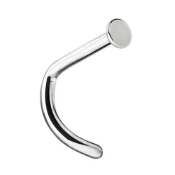 Tytanowy kolczyk do nosa z gwintem wewnętrznym - srebrny - TN-033