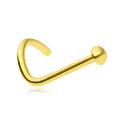 Tytanowy kolczyk do nosa - złoty - TN-009