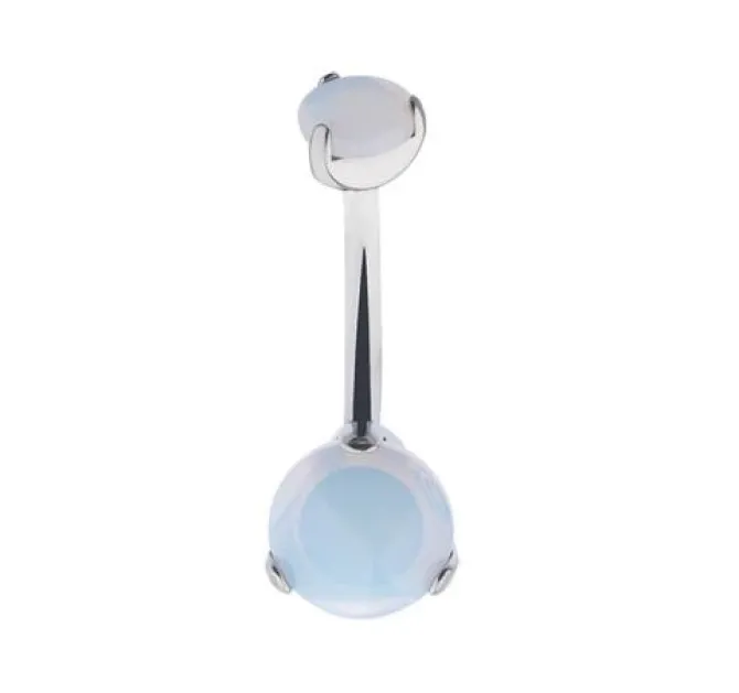 Tytanowy kolczyk do pępka opal - TPP-028