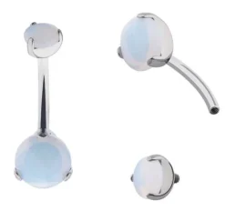 Tytanowy kolczyk do pępka opal - TPP-028