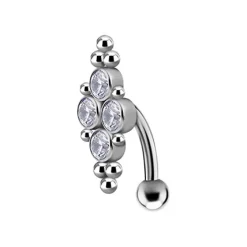 Tytanowy kolczyk do pępka - Premium Zirconia kolorowa - TPP-032