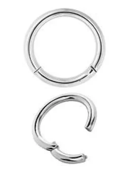Tytanowy kolczyk kółko CLICKER - srebrny - TK-001