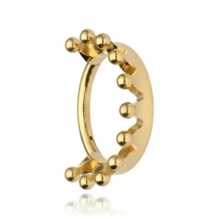 Tytanowy kolczyk kółko clicker korona - złota - TK-045