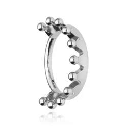 Tytanowy kolczyk kółko clicker korona - srebrna - TK-045