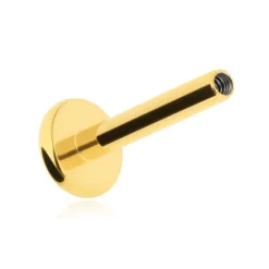 Tytanowy kolczyk labret - gwiazdka - złoty