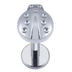 Tytanowy kolczyk labret biedronka - srebrny
