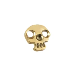 Tytanowy kolczyk labret czaszka złota