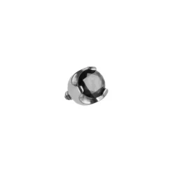 Tytanowy kolczyk labret z czarną cyrkonią