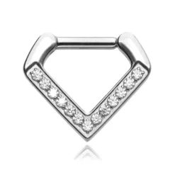 Tytanowy kolczyk trójkątny clicker - TK-079