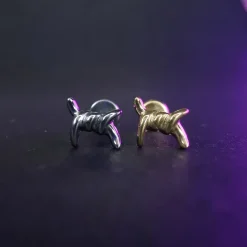 Tytanowy labret drut kolczasty - złoty