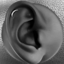 Tytanowy labret ksieżyc srebrny