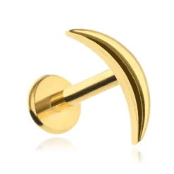 Tytanowy labret ksieżyc złoty