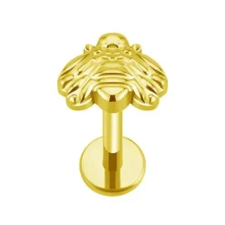 Tytanowy labret złota pszczoła - TGW-103