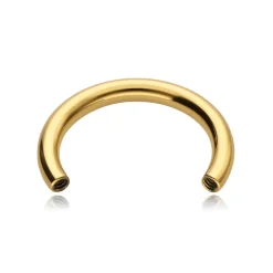 Tytanowy pręcik typu podkowa z gwintem wewnętrznym - złoty - TCZ-024