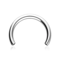 Tytanowy pręcik typu podkowa z gwintem wewnętrznym - srebrny - TCZ-024